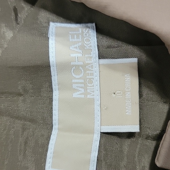 Michael Kors, SIze 10 Beige / Khaki Jacket, A-Line Style, Excellent Used Cond. - Picture 10 of 11